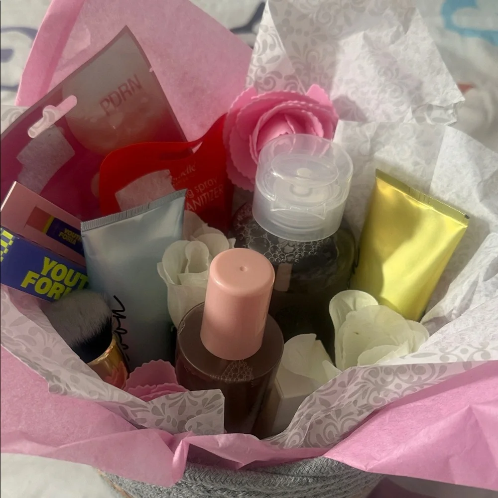 Makeup Gift Set with Pink and Gold Accents